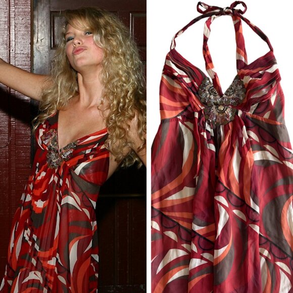 BCBGMaxAzria Embellished Halter Dress ASO Taylor Swift - Picture 1 of 8
